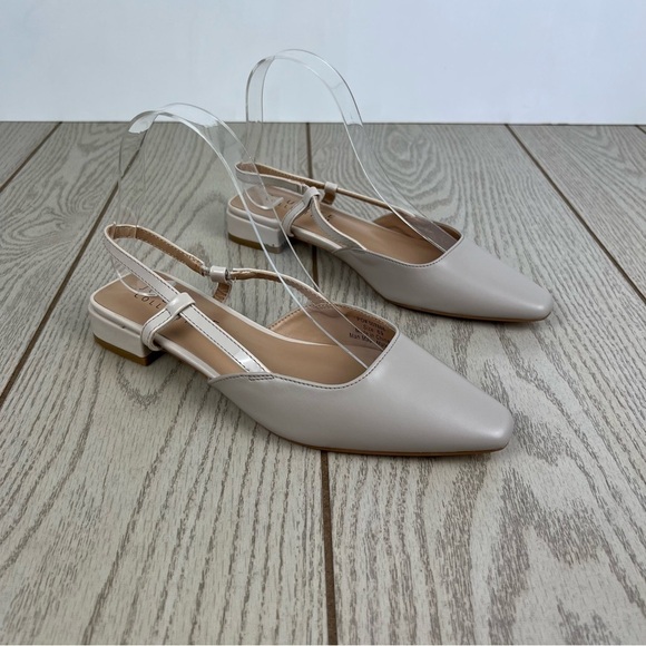 Journee Collection Paislee Women's Square Toe Slingback Flats 6.5 Beige $85 - Picture 1 of 8